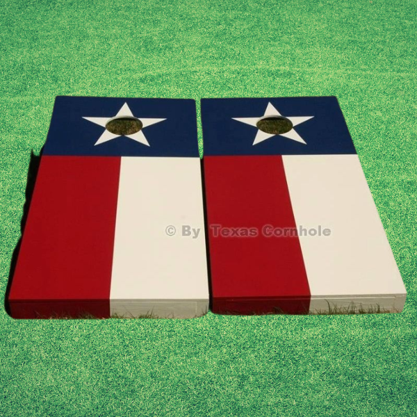 Texas Flag w/ Brown Background Pro Cornhole Boards